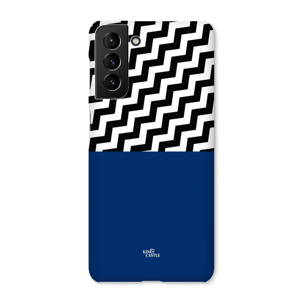 Geometric Zig Zag & Navy Blue Snap Phone Case
