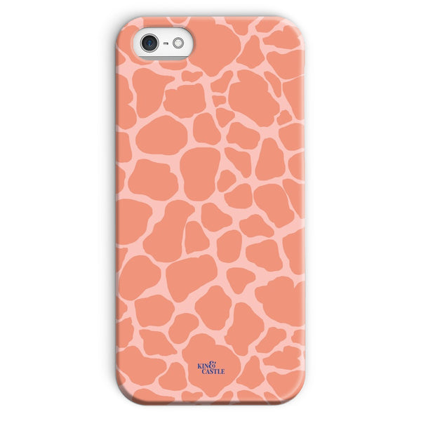 Peach Giraffe Print Snap Phone Case