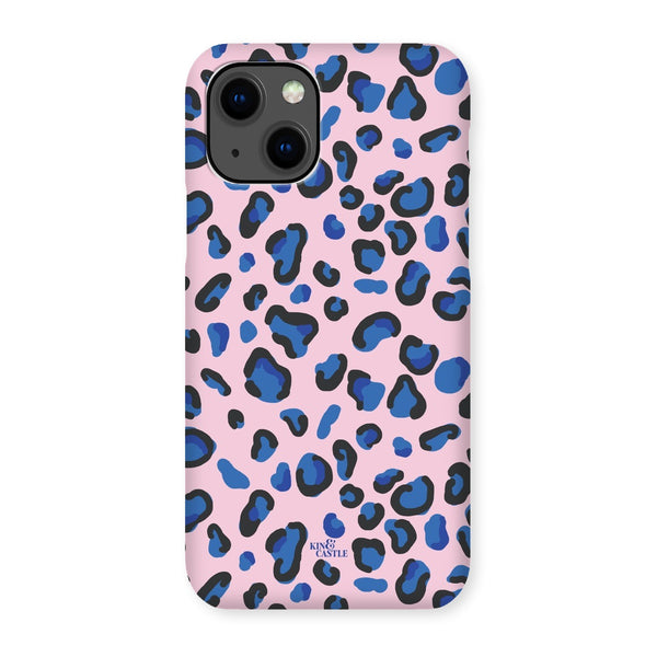 Pink & Blue Leopard Print Snap Phone Case