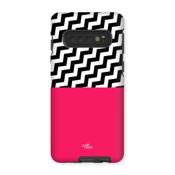 Geometric Zig Zag & Hot Pink Tough Phone Case