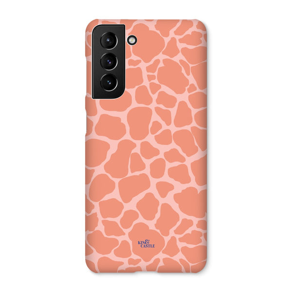 Peach Giraffe Print Snap Phone Case
