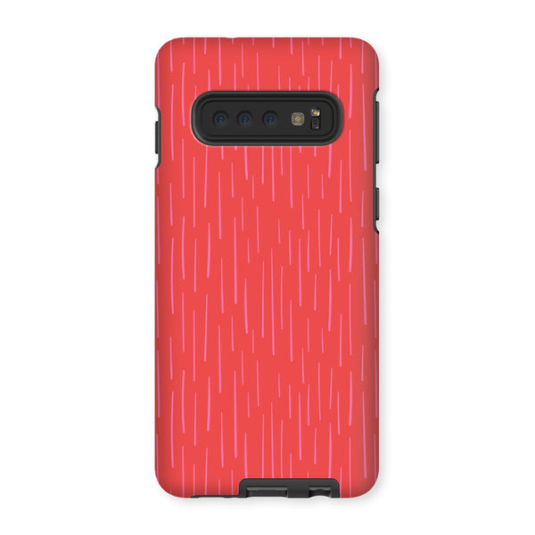 Pink & Bright Red Dash Tough Phone Case