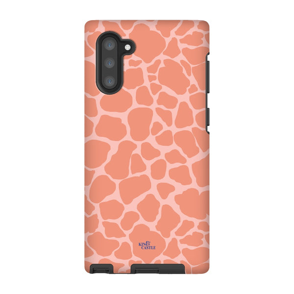 Peach Giraffe Print Tough Phone Case