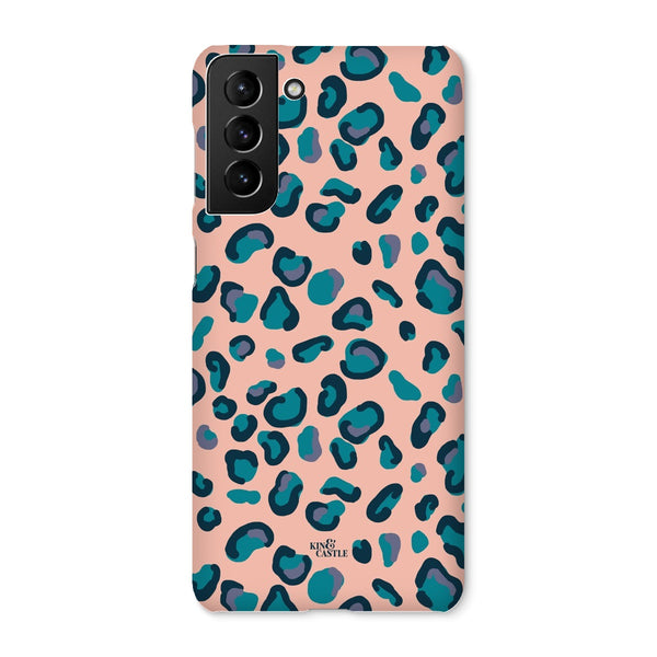 Peach, Teal & Blue Leopard Print Snap Phone Case