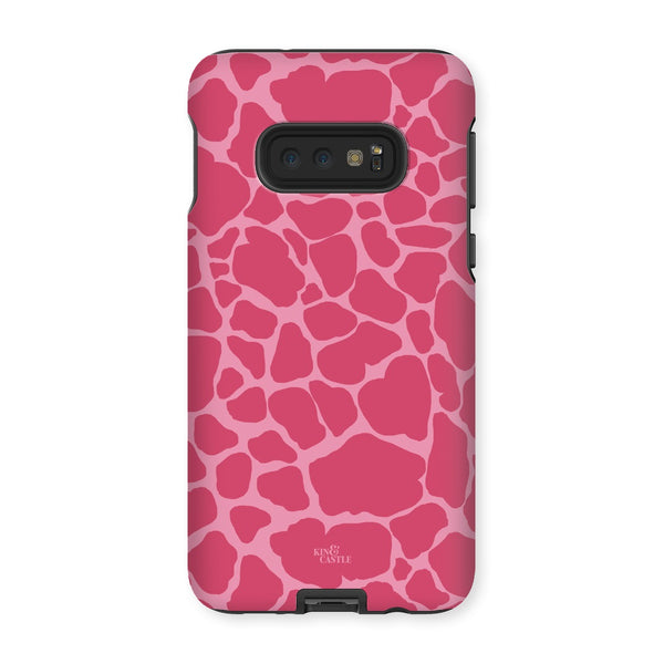 Raspberry Pink Giraffe Print Tough Phone Case