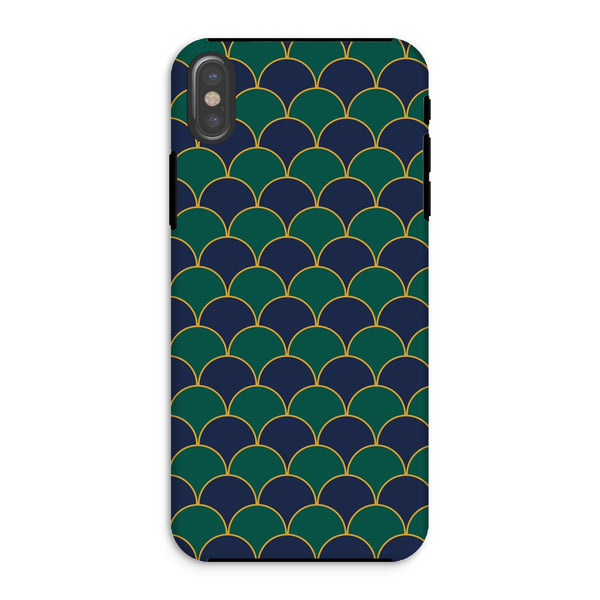 Blue & Green Geo Waves Tough Phone Case