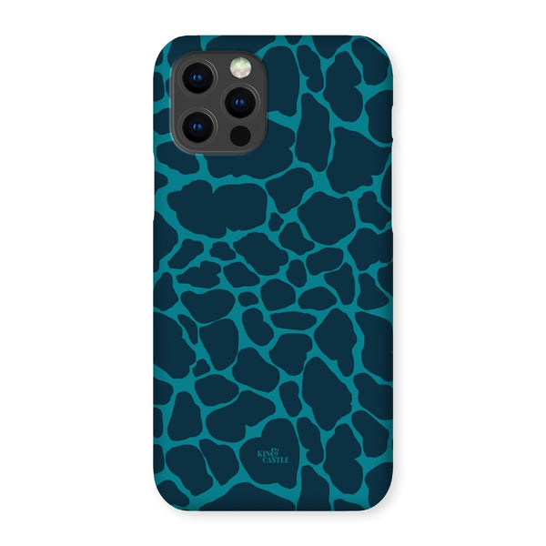 Blue & Teal Giraffe Print Snap Phone Case