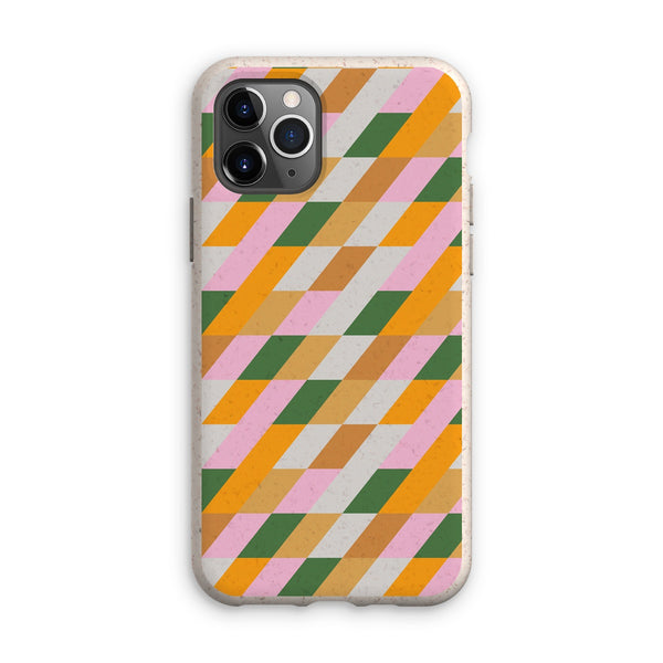 Green & Mustard Diamond Eco Phone Case