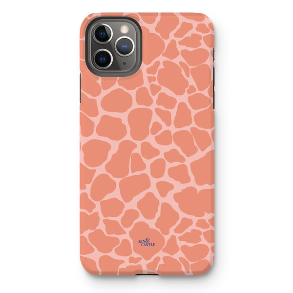 Peach Giraffe Print Tough Phone Case