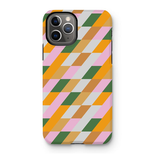 Green & Mustard Diamond Tough Phone Case
