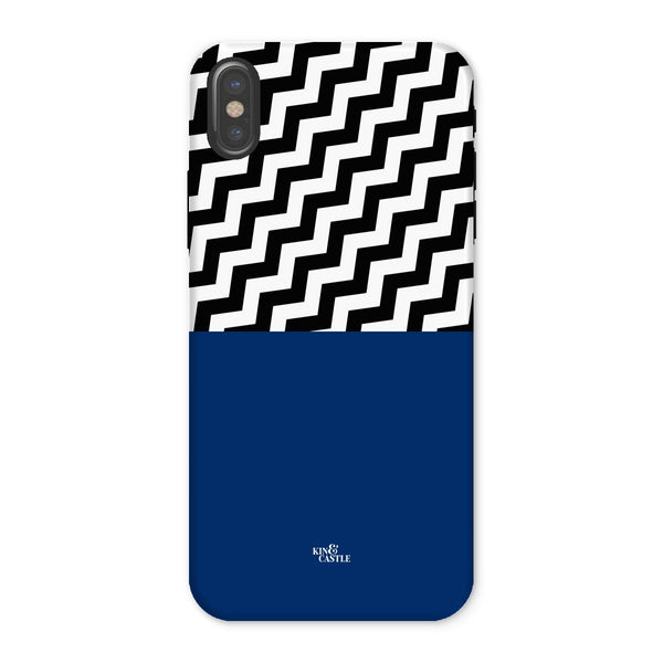 Geometric Zig Zag & Navy Blue Tough Phone Case