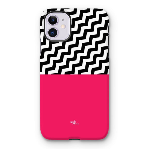 Geometric Zig Zag & Hot Pink Tough Phone Case