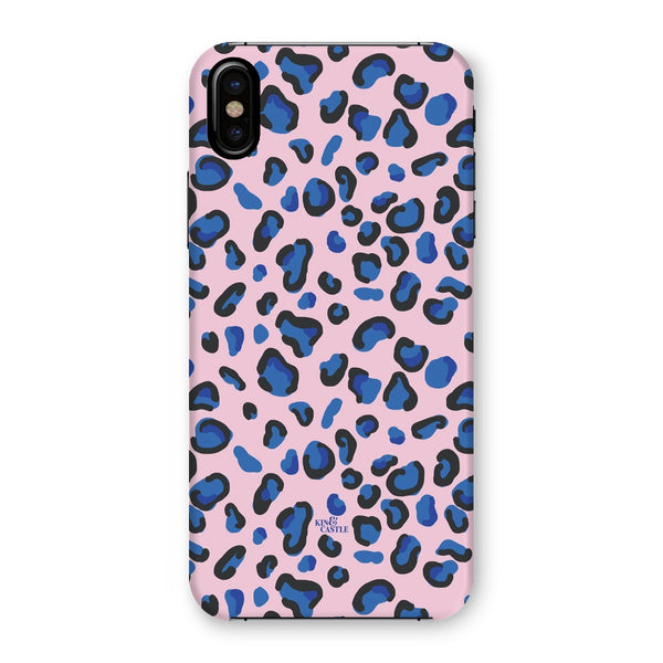 Pink & Blue Leopard Print Snap Phone Case