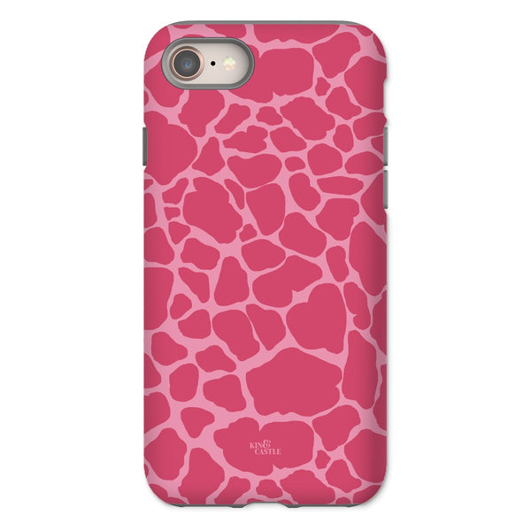 Raspberry Pink Giraffe Print Tough Phone Case