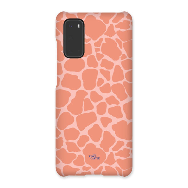 Peach Giraffe Print Snap Phone Case
