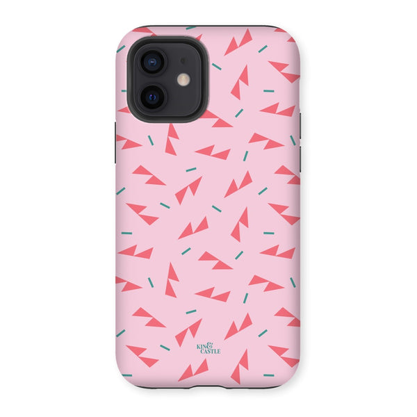 Pink Ditzy Triangles Tough Phone Case