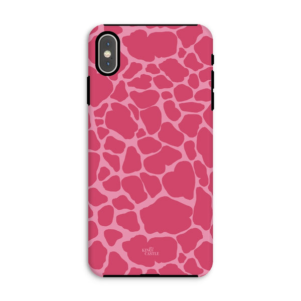 Raspberry Pink Giraffe Print Tough Phone Case