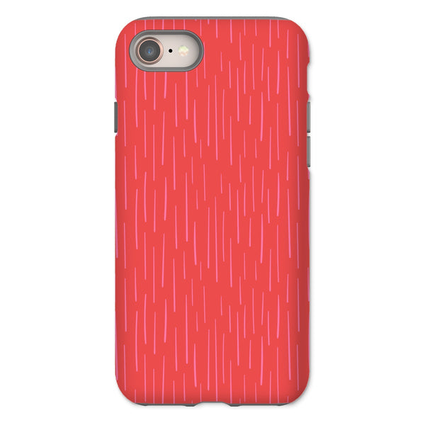 Pink & Bright Red Dash Tough Phone Case
