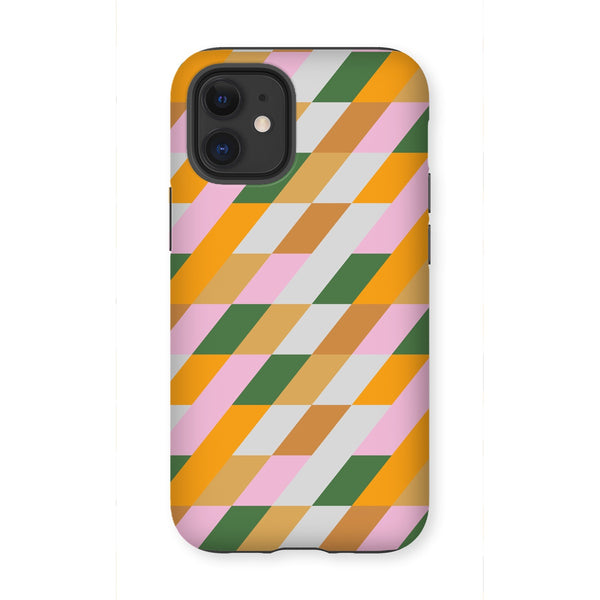 Green & Mustard Diamond Tough Phone Case