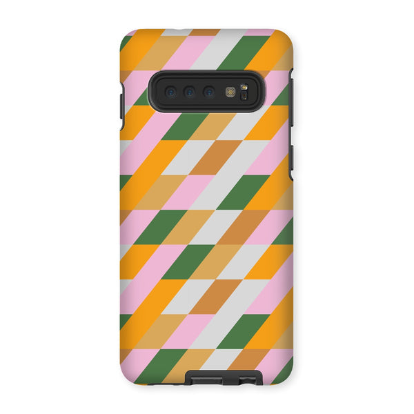 Green & Mustard Diamond Tough Phone Case