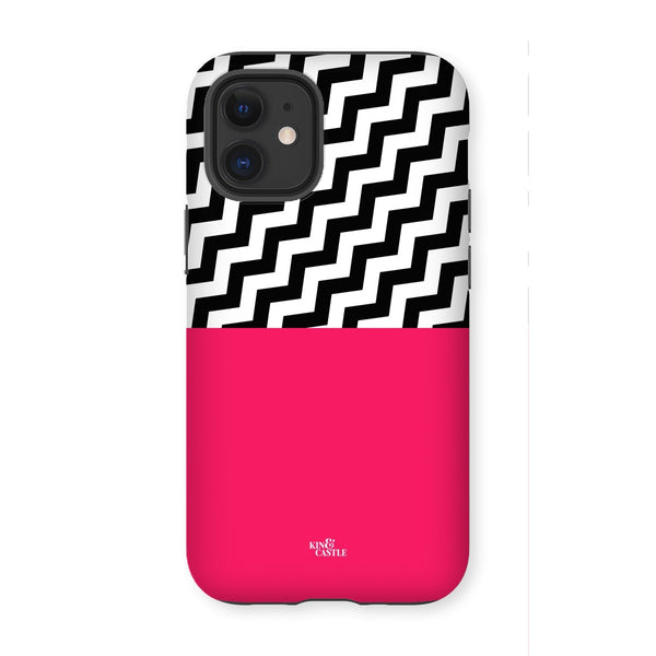 Geometric Zig Zag & Hot Pink Tough Phone Case