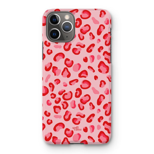 Red & Pink Leopard Print Snap Phone Case