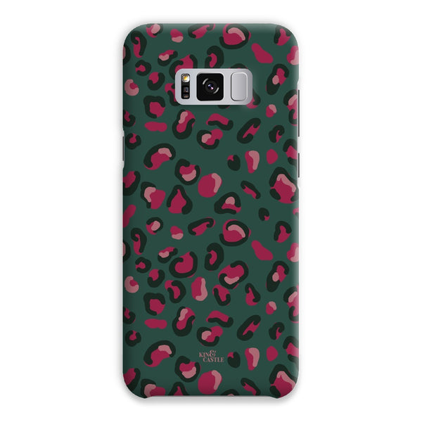 Green & Raspberry Pink Leopard Print Snap Phone Case