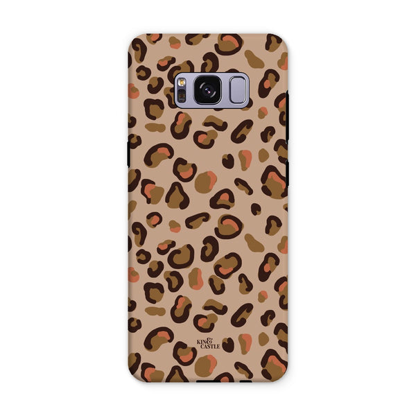 Tan & Coral Leopard Print Tough Phone Case