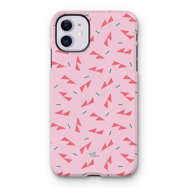 Pink Ditzy Triangles Tough Phone Case