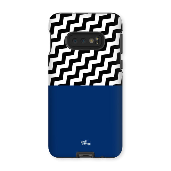 Geometric Zig Zag & Navy Blue Tough Phone Case