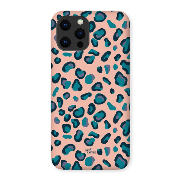 Peach, Teal & Blue Leopard Print Snap Phone Case