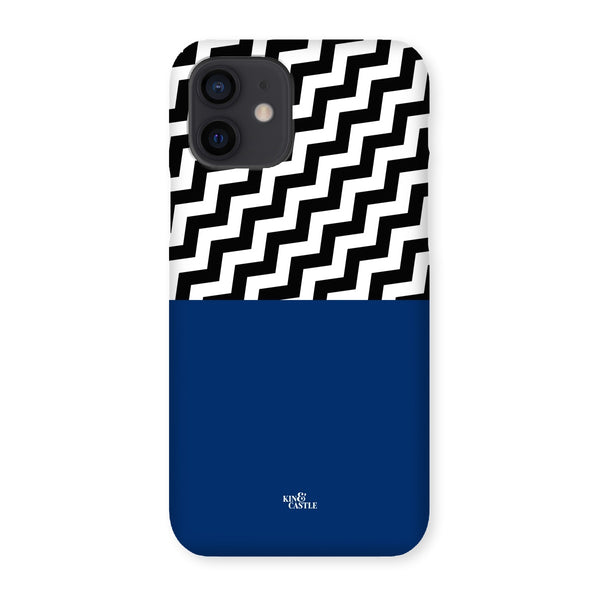 Geometric Zig Zag & Navy Blue Snap Phone Case