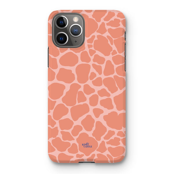 Peach Giraffe Print Snap Phone Case