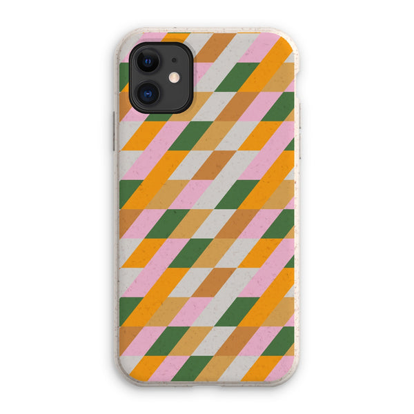 Green & Mustard Diamond Eco Phone Case