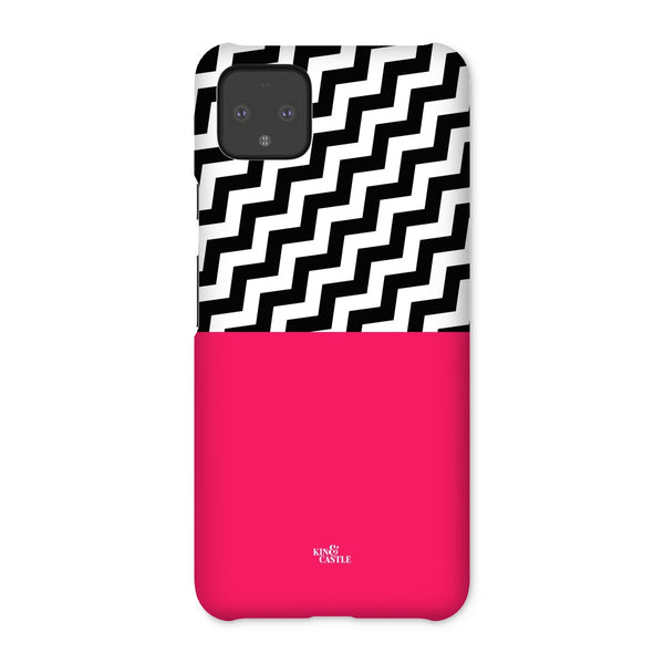 Geometric Zig Zag & Hot Pink Snap Phone Case