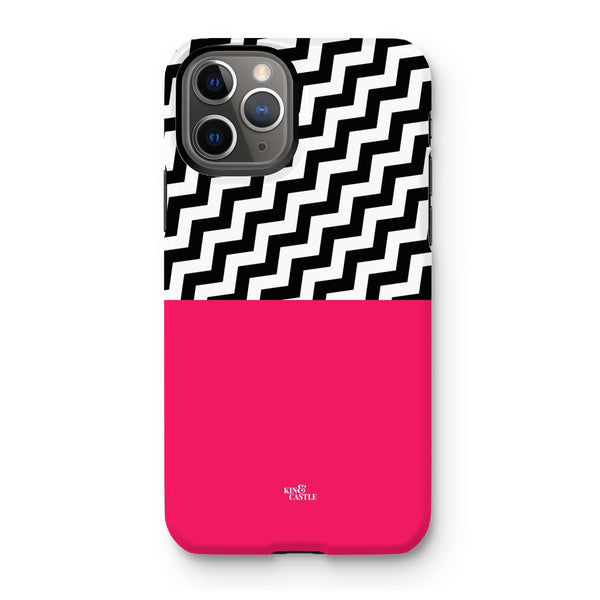 Geometric Zig Zag & Hot Pink Tough Phone Case