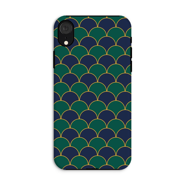 Blue & Green Geo Waves Tough Phone Case