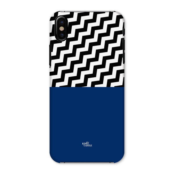 Geometric Zig Zag & Navy Blue Snap Phone Case