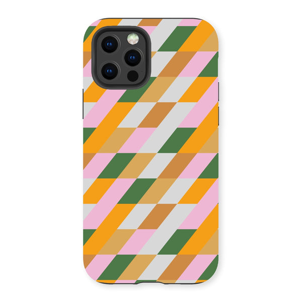 Green & Mustard Diamond Tough Phone Case