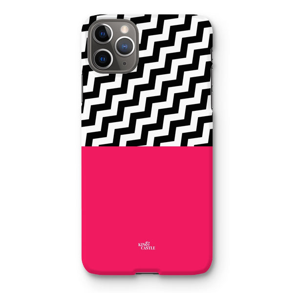 Geometric Zig Zag & Hot Pink Snap Phone Case