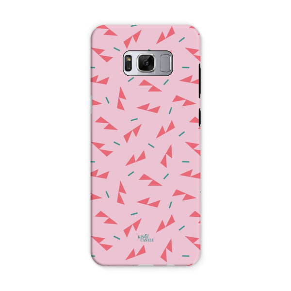 Pink Ditzy Triangles Tough Phone Case