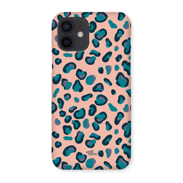 Peach, Teal & Blue Leopard Print Snap Phone Case