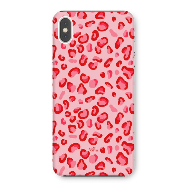 Red & Pink Leopard Print Snap Phone Case