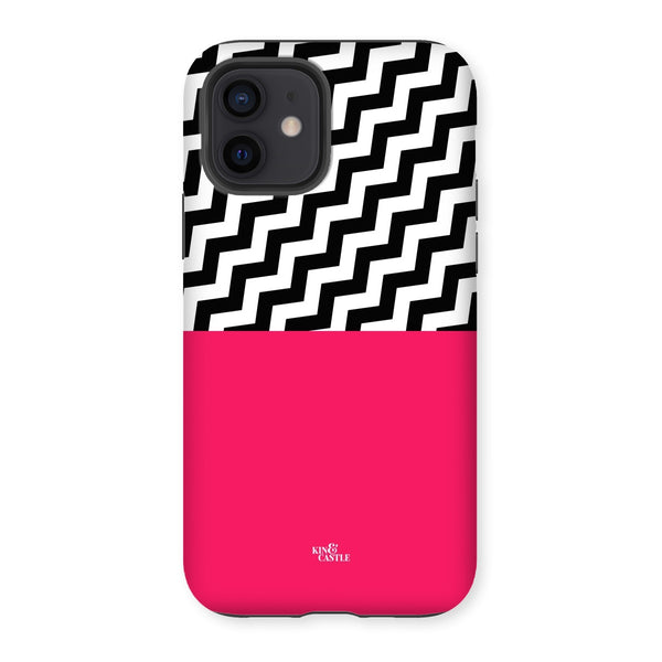 Geometric Zig Zag & Hot Pink Tough Phone Case