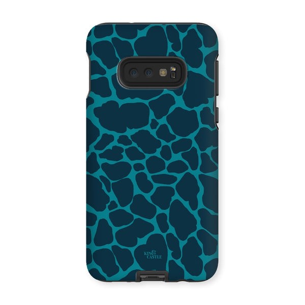 Blue & Teal Giraffe Print Tough Phone Case