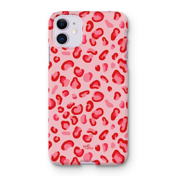 Red & Pink Leopard Print Snap Phone Case