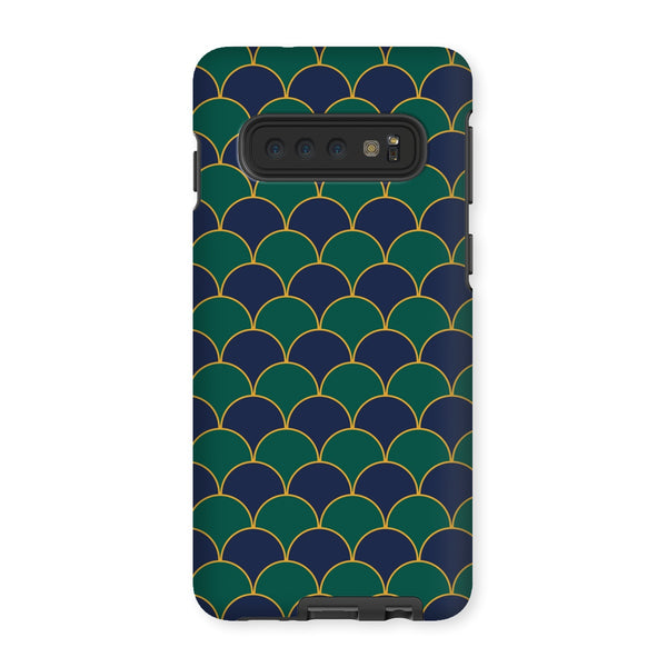 Blue & Green Geo Waves Tough Phone Case