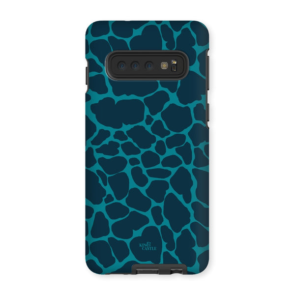 Blue & Teal Giraffe Print Tough Phone Case