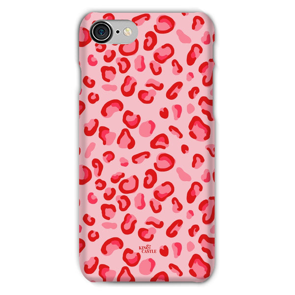 Red & Pink Leopard Print Snap Phone Case