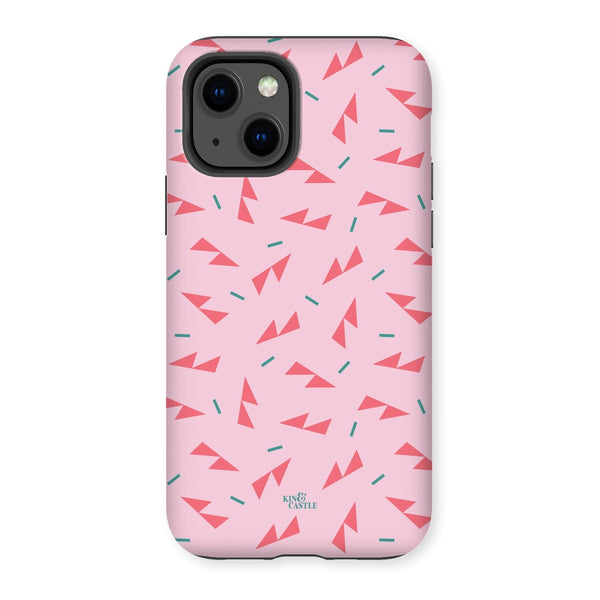 Pink Ditzy Triangles Tough Phone Case